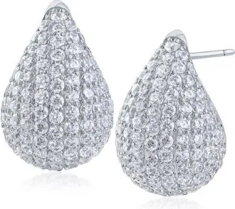 Kenneth Jay Lane Pav&eacute; Teardrop Earrings in Rhodium Plated at Nordstrom