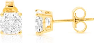 Vir Jewels 2 cttw Cushion Lab Grown Diamond Stud Earrings in 14K Gold With Push Backs For Women