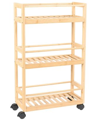 Beliani Estanter&iacute;a Madera de bamb&uacute; Marr&oacute;n claro