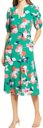 Vince Camuto Sleeveless Floral Sundress In Floral Teal
