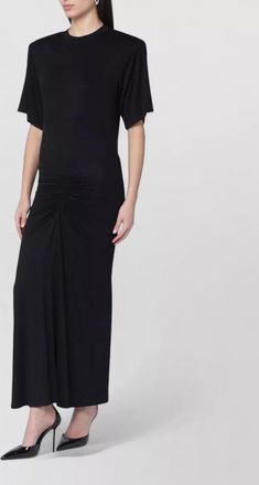 Andamane lennox midi dress crew neck ruched