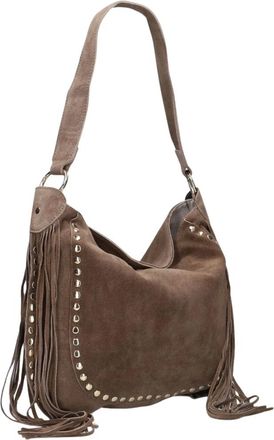 Notre-V Tassen, Dames, Grijs, ONE Size, Denim, Dames Schoudertassen Coacha Suede