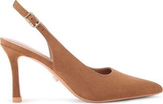 Carvela Womens Corletta Sling Court Heels - Taupe Fabric - Size UK 7