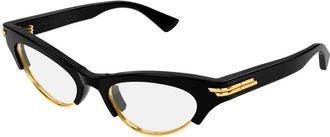 Bottega Veneta Angle Cat Eye Zonnebril - Dames - Zonnebrillen - Zwart - 52 MM - Accessoires