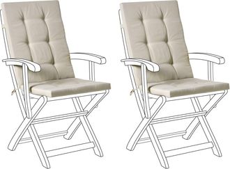Beliani Conjunto de 2 cojines de respaldo asiento Gris pardo