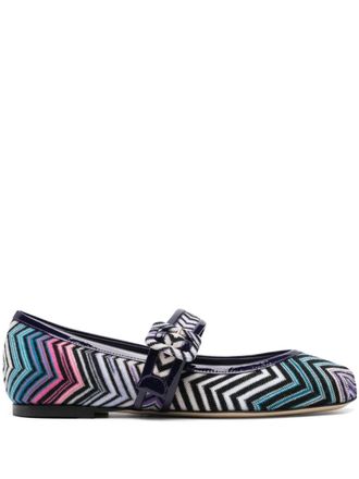 Missoni Ballerinas met zigzag-patroon - Paars