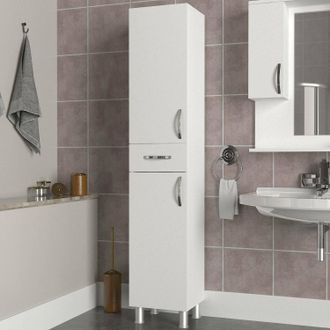 Dmora Columna Giuddanin, 4 Estantes, 1 Caj&oacute;n, 2 Puertas, 35x31x179h Cm Blanco