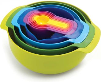 Joseph Joseph Joseph Joseph Nest 9 Plus - Juego De Cocina Compacto De 9 Utensilios - Multicolor Cuencos, Coladores Y Medidores Apilables Para Ahorrar Espacio