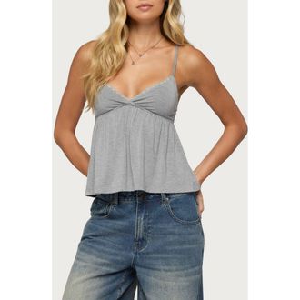 Edikted Belen Lace Trim Camisole in Gray-Melange at Nordstrom, Size X-Small