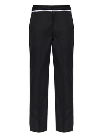 Off-white logo-waistband trousers - men - Wool - 48 - Black