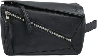 Loewe Pre-owned Puzzle Classic Calf Crossbody Tas - Heren - Vintage Schoudertas - Zwart - ONE Size - Leer - Vintage