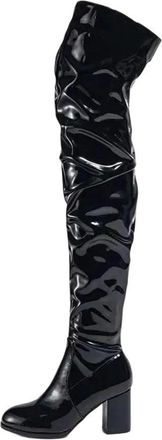 Generic Womens Over Knee Leather Boots Chunky Heel Long Warm Lined Casual Outdoor Boot