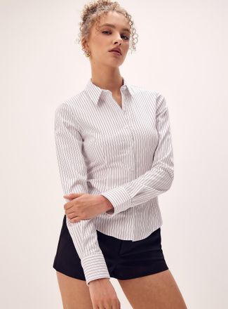 Twik Womens Fitted striped poplin shirt