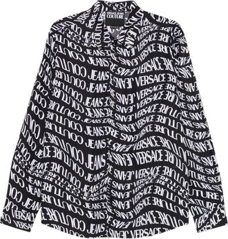 Versace Jeans Couture Camicia a maniche lunghe con logo - Nero