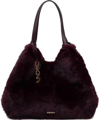 DKNY Dkny - Paula Medium Faux Fur Tote - Dames - Tassen - Bruin - Maat: ONE Size