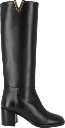 Via Roma 15 Stivale New Semplice Tacco 50 - Dames - Hoge Laarzen - Zwart - 37 EU - Leer - Schoenen