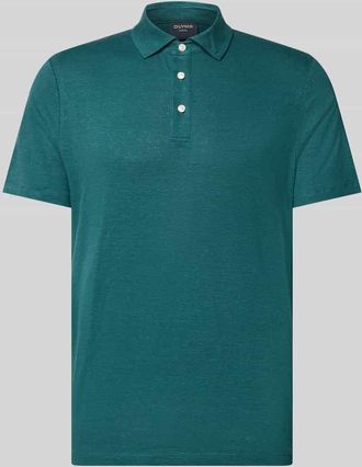 Olymp Level 5 Regular Fit Poloshirt aus Leinen-Elasthan-Mix in Smaragd, Gr&ouml;&szlig;e XXL