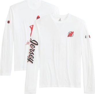 Johnnie-O Mens johnnie-O White New Jersey Devils Adam Long Sleeve T-Shirt at Nordstrom, Size Xx-Large