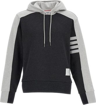 Thom Browne Grey Color Block Hoodie