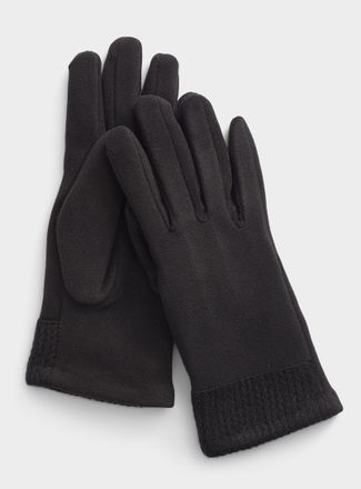 Simons Womens Knit-cuff felted gloves