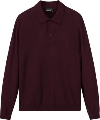 Roberto Collina Merino Wolle Poloshirt - Heren - Polos - Rood - XL - Wol - Tops