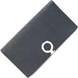 Bulgari Black Leather Long Bill Wallet (Bi-Fold) (Pre-Owned)