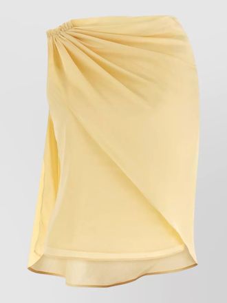 Rotate asymmetric skirt sheer overlay elastic waistband