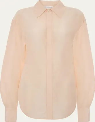 Victoria Beckham Organza Slim Button-Down Shirt