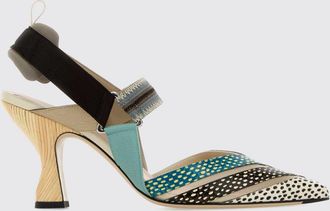 Fendi Slingback Colibr&igrave; in pelle stampata e nylon