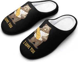 Generic I Love California Mens Cozy Cotton Slippers with Memory Foam Lightweight Anti-skid House Shoes for Indoor Outdoor