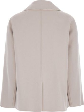 Max Mara Womens Double-Breasted Jacket Margot Beige Virgin Wool Blazers