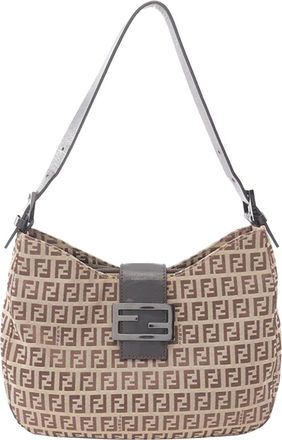 Fendi Borsa a spalla in tela con motivo Zucchino 2000-2010 - Marrone