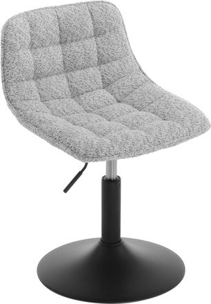 Woltu Juego De 1 Taburetes De Bar De Chenilla Con Respaldo, Taburete Regulable En Altura, Gris - Woltu