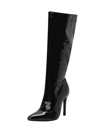 Generic Womens Stiletto Long Boots Pointed Toe Side Zipper Knee-Length Pole Dance Boots