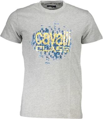 Cavalli Bruine Katoenen Heren T-shirt - Heren - T-shirts - Grijs - XL - Katoen - Tops