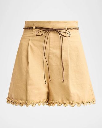 Zimmermann Mahon Flower Trim Shorts