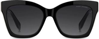 Marc Jacobs Occhiali da sole squadrati con placca logo - Nero