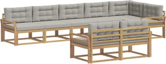 vidaXL Conjunto De Sof&aacute;s De Exterior 6 Uds. Blanco Y Gris Claro Vidaxl