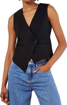 Apricot Asymmetric Vest In Black