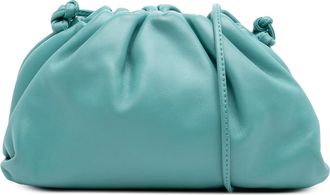 Bottega Veneta Pre-owned Womens The Pouch Clutch Bag - Turquoise Leather - One Size