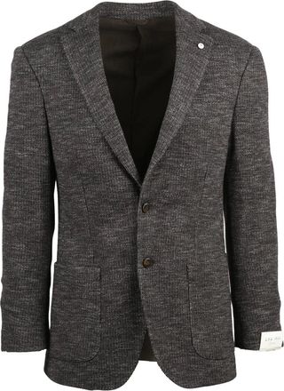 L.B.M. 1911 Tailored Rounded Jacket with Textured Knit Fabric