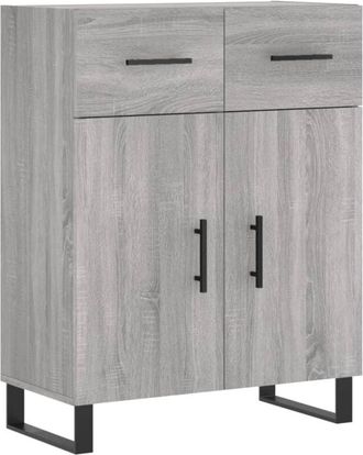 vidaXL Sideboard Grey Sonoma 69.5x34x90 cm Engineered Wood Vidaxl