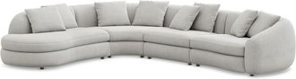 Castlery Fable Extended Chaise Sectional Sofa Left Facing Customized, Performance Fleece, Medium Grey, Spill Resistant, Ultra Deep Seats for Castlery