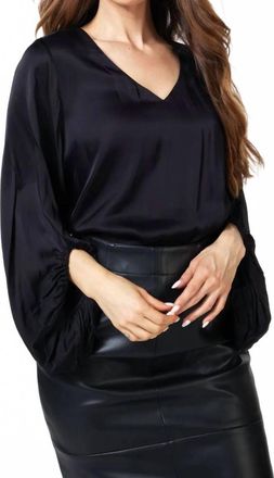 Esqualo Wide Sleeve Blouse In Black