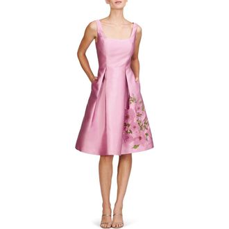 Kay Unger Rebekah Sleeveless Satin Cocktail Dress in Berry Sorbet at Nordstrom Rack, Size 14