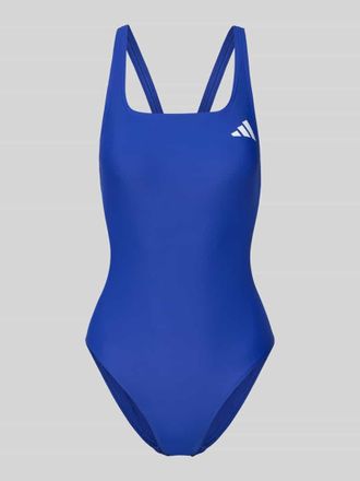 adidas Slim Fit Sportbadeanzug mit Logo-Print in Royal, Gr&ouml;&szlig;e 36