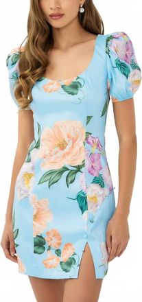 Hutch Evera Mini Dress In Sky/multi Sandwashed Floral