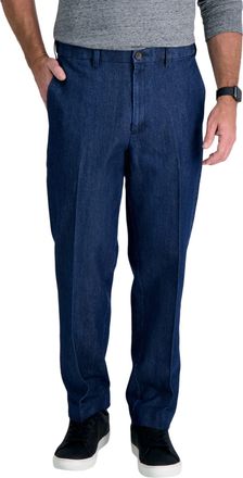 Haggar Mens Lässige Denim-Hose mit Klassischer Passform, Normale und Große Größen Casual Trousers, Medium Blue, 50W x 29L