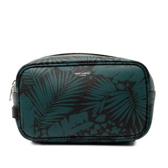 Saint Laurent Tweedehands Grain De Poudre Tropische Palm Pouch