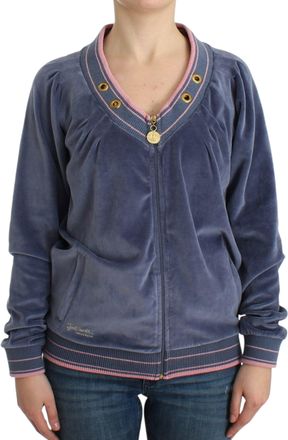 Cavalli Elegant Zip Cardigan with gold Womens Details